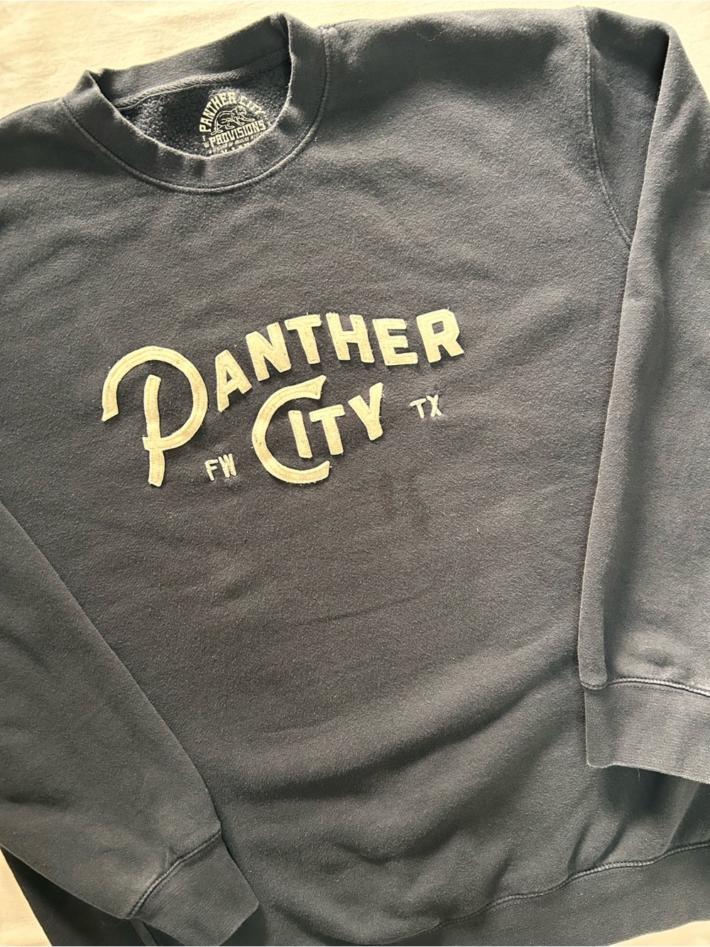Panther City Crewneck Sweatshirt - Navy with Cream Logo